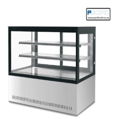 PACIFIC 1800mm Square Glass Cold Display Refrigerator - 2 Shelf